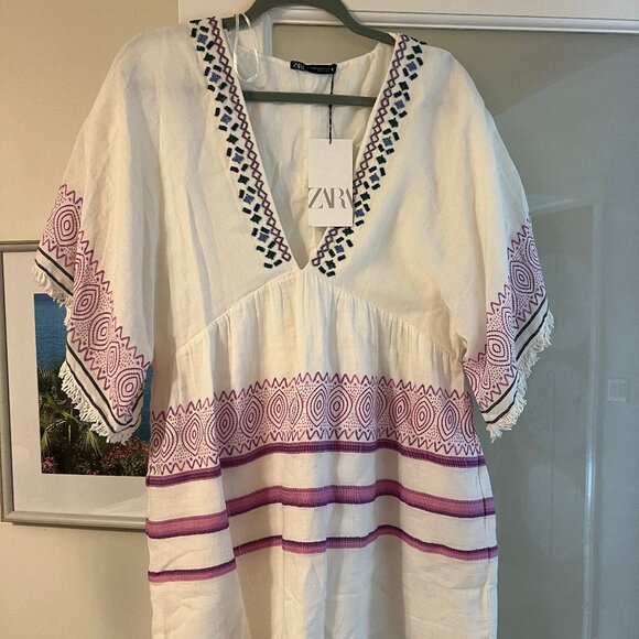 NWT Zara SHORT JACQUARD DRESS - Picture 1 of 4